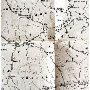 Map Coal Outcrops 1875 Geological Pittsburgh Coals Pennsylvania Victorian DWZ1